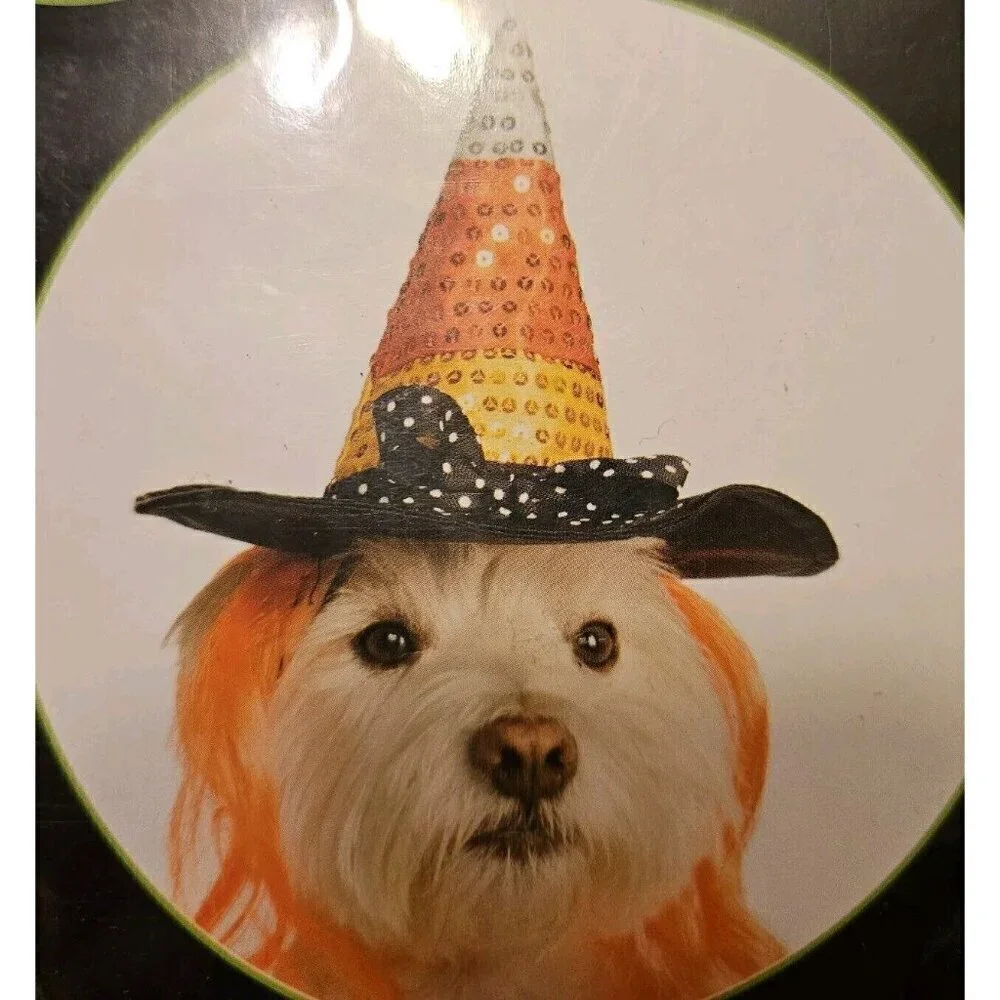 Rubies Pet Shop Boutique Candy Corn Hat Hair Costume for Dog  Medium Large